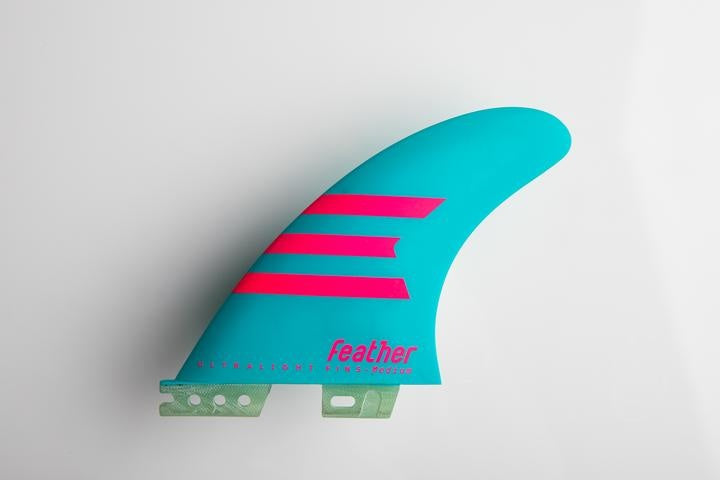 Feather Fins Feather Fins Click Tab Ultralight Epoxy HC Thruster Fins Light Blue