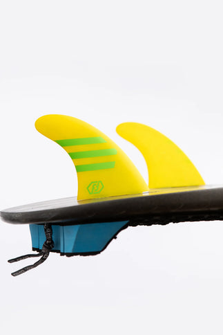 Feather Fins Feather Fins Click Tab Ultralight Epoxy HC Thruster Fins Yellow/Green