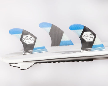 Feather Fins Feather Fins Dual Tab Carbonflex Thruster Fins Blue