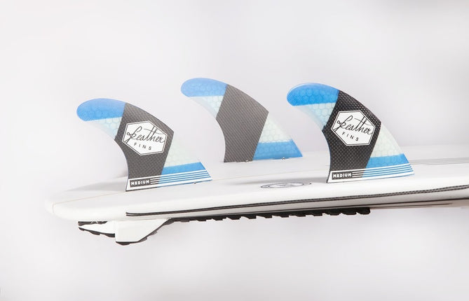 Feather Fins Feather Fins Dual Tab Carbonflex Thruster Fins Blue
