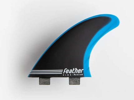 Feather Fins Feather Fins Dual Tab Fiberglass Thruster Black Blue
