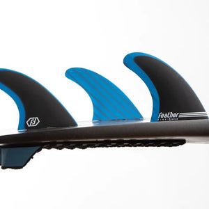 Feather Fins Feather Fins Dual Tab Fiberglass Thruster Black Blue