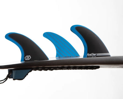 Feather Fins Feather Fins Dual Tab Fiberglass Thruster Black Blue