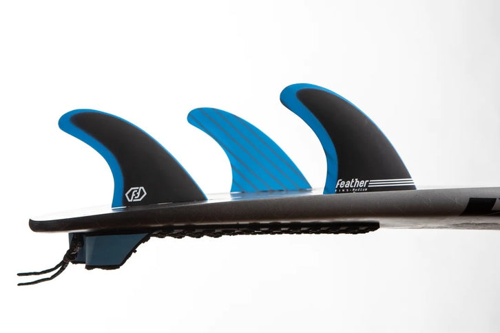 Feather Fins Feather Fins Dual Tab Fiberglass Thruster Black Blue