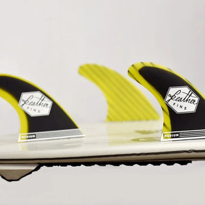 Feather Fins Feather Fins Dual Tab Fiberglass Thruster Black & Yellow