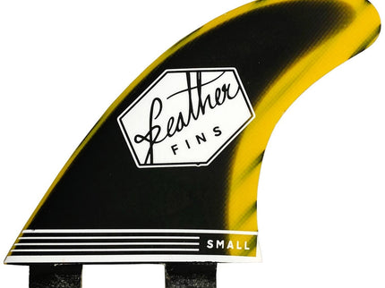 Feather Fins Feather Fins Dual Tab Fiberglass Thruster Black & Yellow