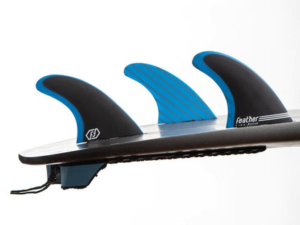 Feather Fins Feather Fins Fiberglass Click Tab Black Blue Thruster Set