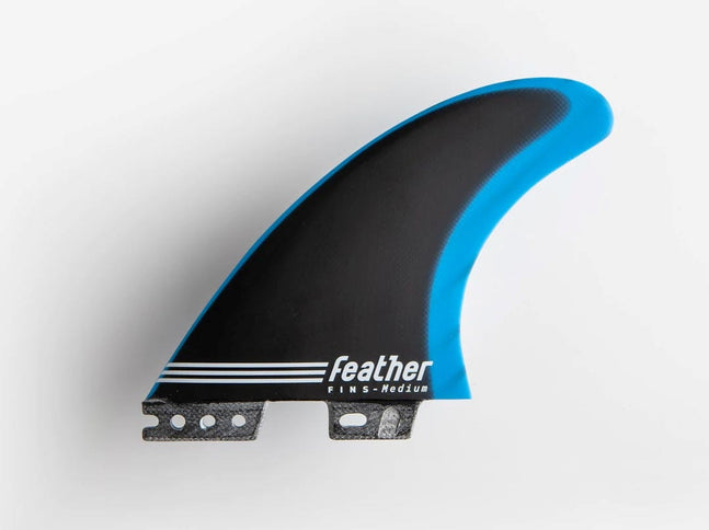 Feather Fins Feather Fins Fiberglass Click Tab Black Blue Thruster Set