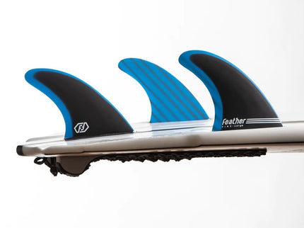 Feather Fins Feather Fins Single Tab Fiberglass Thruster Black Blue