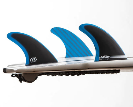 Feather Fins Feather Fins Single Tab Fiberglass Thruster Black Blue