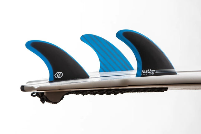 Feather Fins Feather Fins Single Tab Fiberglass Thruster Black Blue