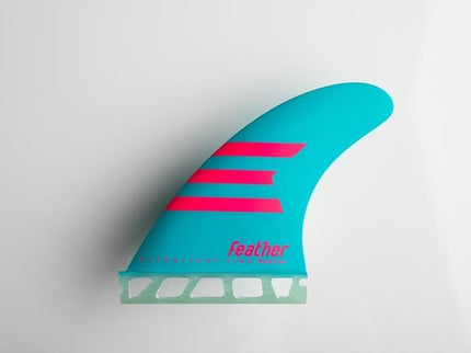 Feather Fins Feather Fins Single Tab Ultralight Epoxy HC Thruster Blue/Pink