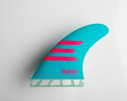 Feather Fins Feather Fins Single Tab Ultralight Epoxy HC Thruster Blue/Pink