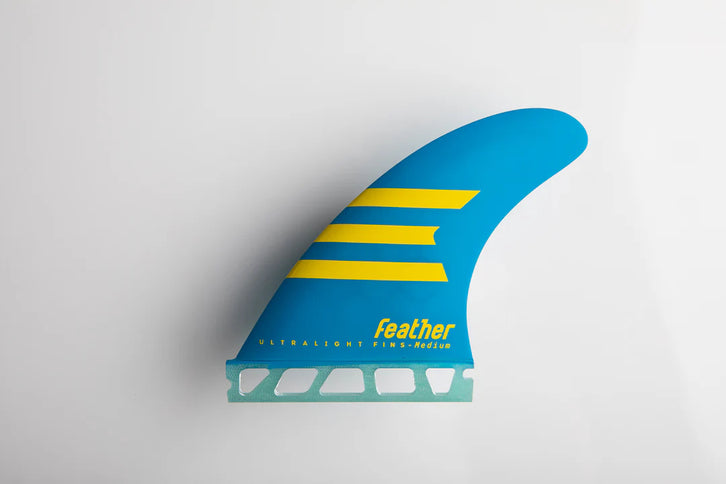 Feather Fins Feather Fins Single Tab Ultralight Epoxy HC Thruster Blue/Yellow
