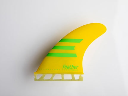 Feather Fins Feather Fins Single Tab Ultralight Epoxy HC Thruster Fins Yellow