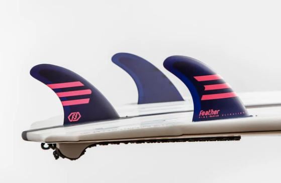Feather Fins Feather Fins Single Tab Ultralight HC Thruster Fins Purple/Pink