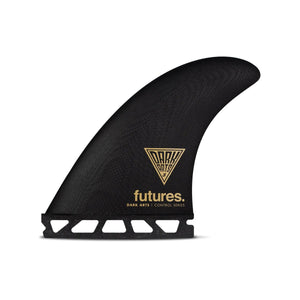 Futures Fins Futures Dark Arts Fiberglass Thruster Fins Black Gold Large
