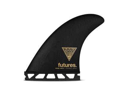 Futures Fins Futures Dark Arts Fiberglass Thruster Fins Black Gold Large
