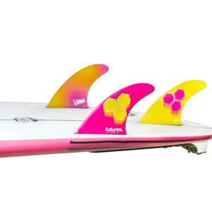 Futures Fins Futures FAM3 Honeycomb Thruster Fins Pink/Yellow Small