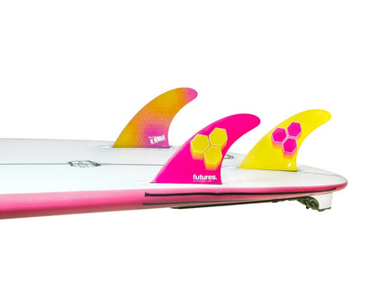 Futures Fins Futures FAM3 Honeycomb Thruster Fins Pink/Yellow Small