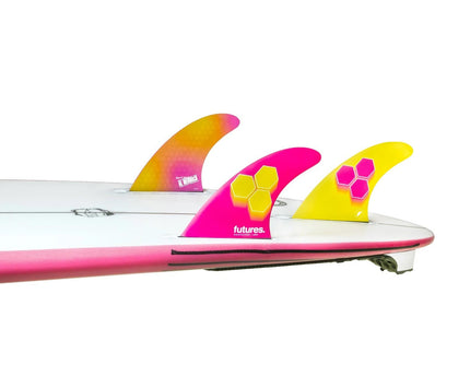 Futures Fins Futures FAM3 Honeycomb Thruster Fins Pink/Yellow Small