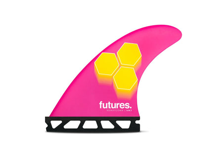 Futures Fins Futures FAM3 Honeycomb Thruster Fins Pink/Yellow Small