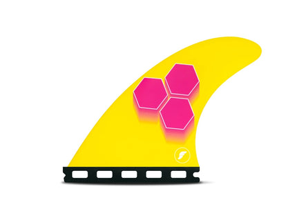 Futures Fins Futures FAM3 Honeycomb Thruster Fins Pink/Yellow Small
