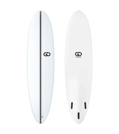 GO GO Softboards Surf Range - Fiber Tech - 3 Fin 7'6 White