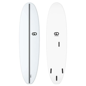 GO GO Softboards Surf Wide Range - Fiber Tech - 3 Fin 7'6 White