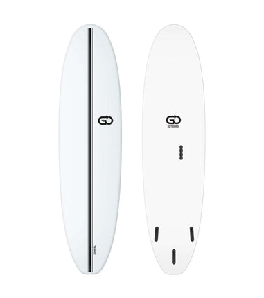 GO GO Softboards Surf Wide Range - Fiber Tech - 3 Fin 7'6 White