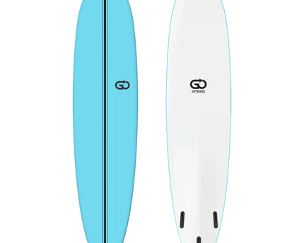 GO Softboards GO Softboards Surf Range - Fiber Tech - 3 Fin - Light Blue