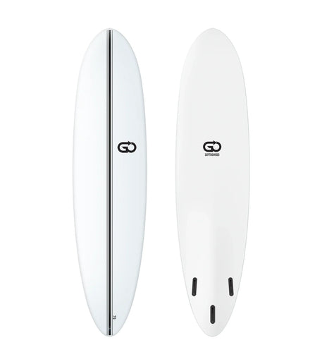 GO Softboards GO Softboards Surf Range - Fiber Tech - 3 Fin - White