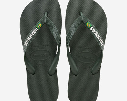 Havaianas Havaianas Brasil Logo Olive Green Slippers
