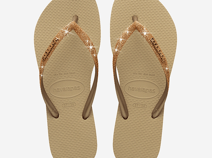 Havaianas Havaianas Slim Glitter II Sand/ Golden Light Metallic Slippers