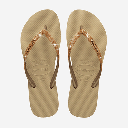 Havaianas Havaianas Slim Glitter II Sand/ Golden Light Metallic Slippers