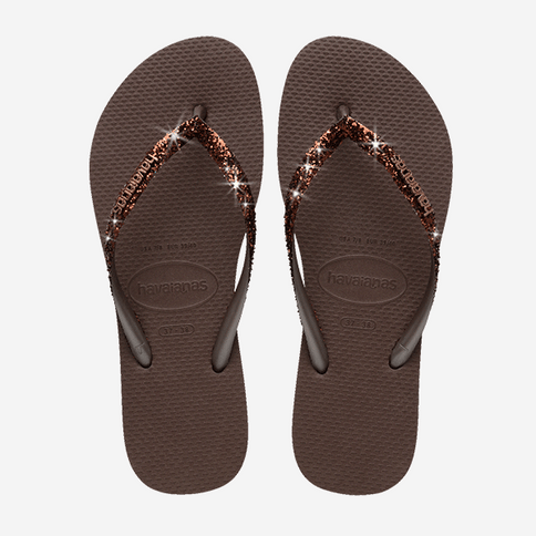Havaianas Havaianas Slim Glitter II Slippers Dark Brown