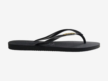 Havaianas Havaianas Slim Logo Metallic Slippers Black Gold