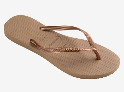Havaianas Havaianas Slim Logo Metallic Slippers Rose Gold