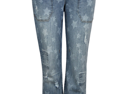 Isla Ibiza Isla Ibiza Dames Trousers Baggy Denim Blue