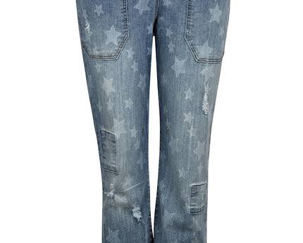 Isla Ibiza Isla Ibiza Dames Trousers Baggy Denim Blue