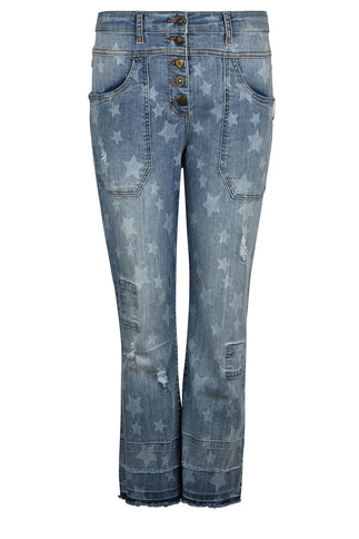 Isla Ibiza Isla Ibiza Dames Trousers Baggy Denim Blue