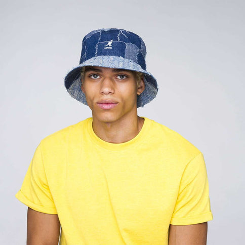 Kangol Kangol Denim Mashup Bucket Hat Med Blue