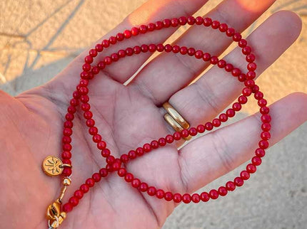 Laguna Treasures Laguna Treasures Bamboekoraal Kralen Ketting Rood