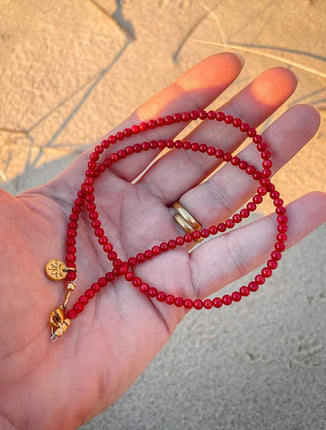 Laguna Treasures Laguna Treasures Bamboekoraal Kralen Ketting Rood