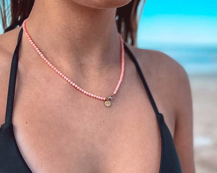 Laguna Treasures Laguna Treasures Bamboekoraal Kralen Ketting Roze