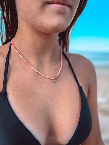 Laguna Treasures Laguna Treasures Bamboekoraal Kralen Ketting Roze