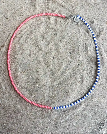 Laguna Treasures Laguna Treasures Beach Escape Kralen Ketting Blauw-Wit/Roze