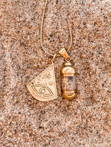 Laguna Treasures Laguna Treasures Beach Pendant Goud met Ocean Eye