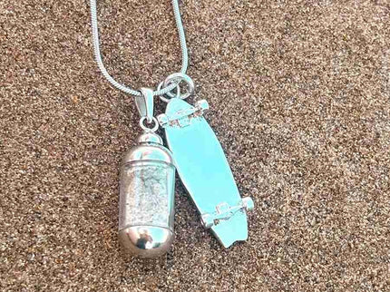 Laguna Treasures Laguna Treasures Beach Pendant Ketting Surfskateboard Zilver