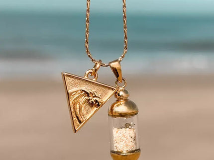 Laguna Treasures Laguna Treasures Beach Pendant Ketting Wave Rider Goud